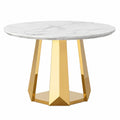 Table ronde en marbre et métal doré
