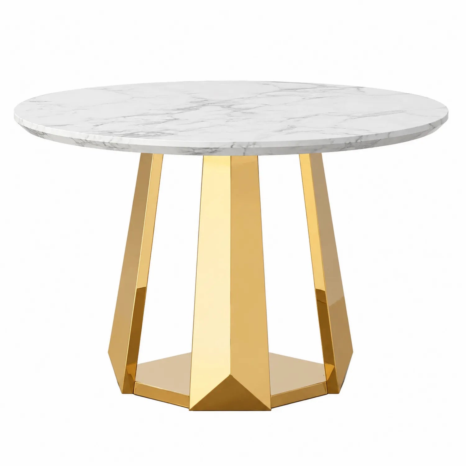 Table ronde en marbre et métal doré