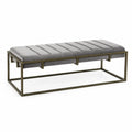 Banc rectangulaire en velours avec cadre en métal