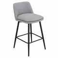 Tabouret de bar en tissu polyester avec pieds en métal