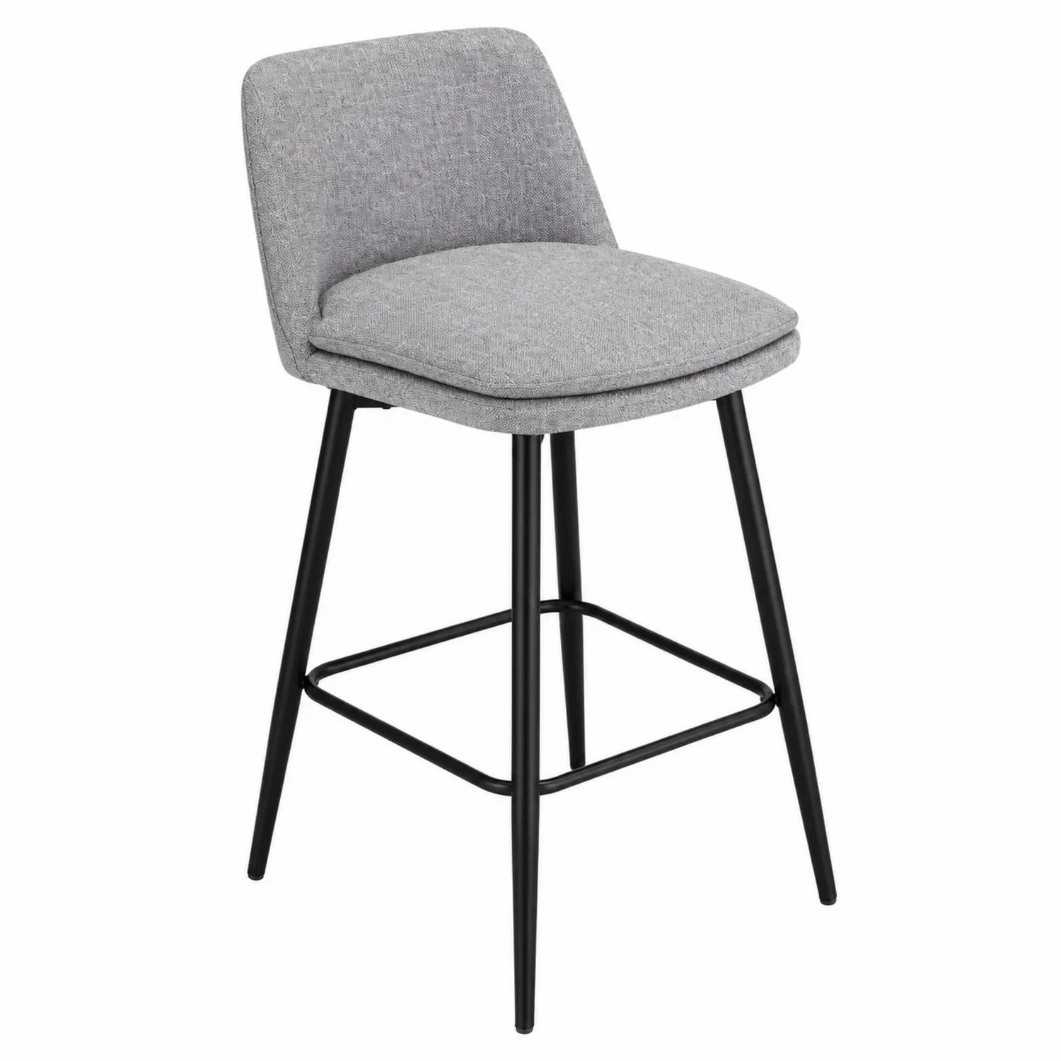 Tabouret de bar en tissu polyester avec pieds en métal