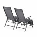 Chaises Pliantes d'Extérieur en Ensemble 2 pcs Métal Textilène Noir