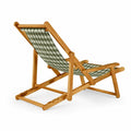 Chaise Pliante d'Extérieur en Bois et Tissu Vert à Carreaux