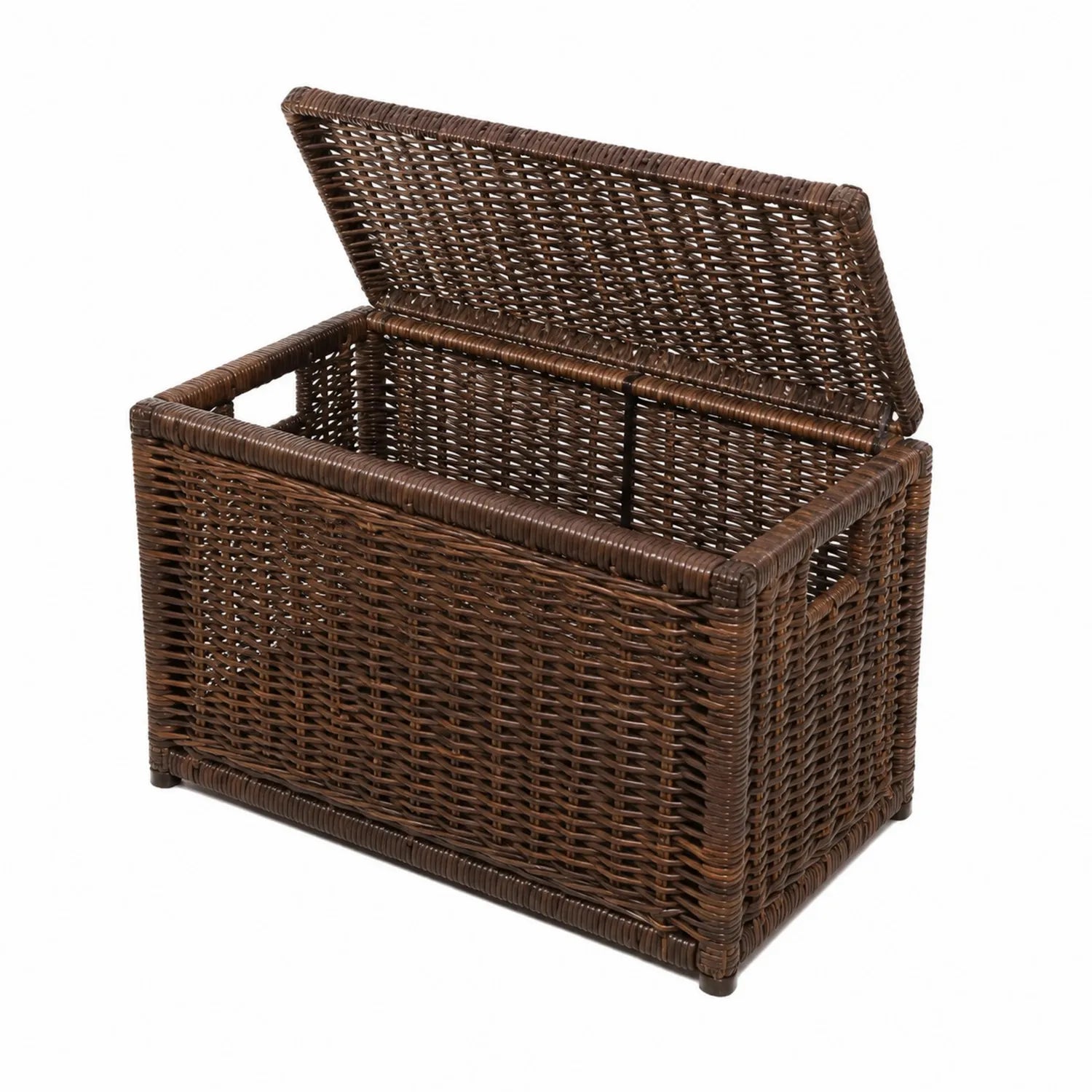 Coffre de rangement en osier brun
