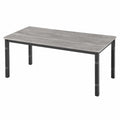 Table en bois stratifié gris avec pieds métalliques noirs