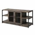 Meuble TV en bois et métal avec portes grillagées 120cm
