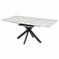 Table à manger extensible en marbre et métal 180x90 cm