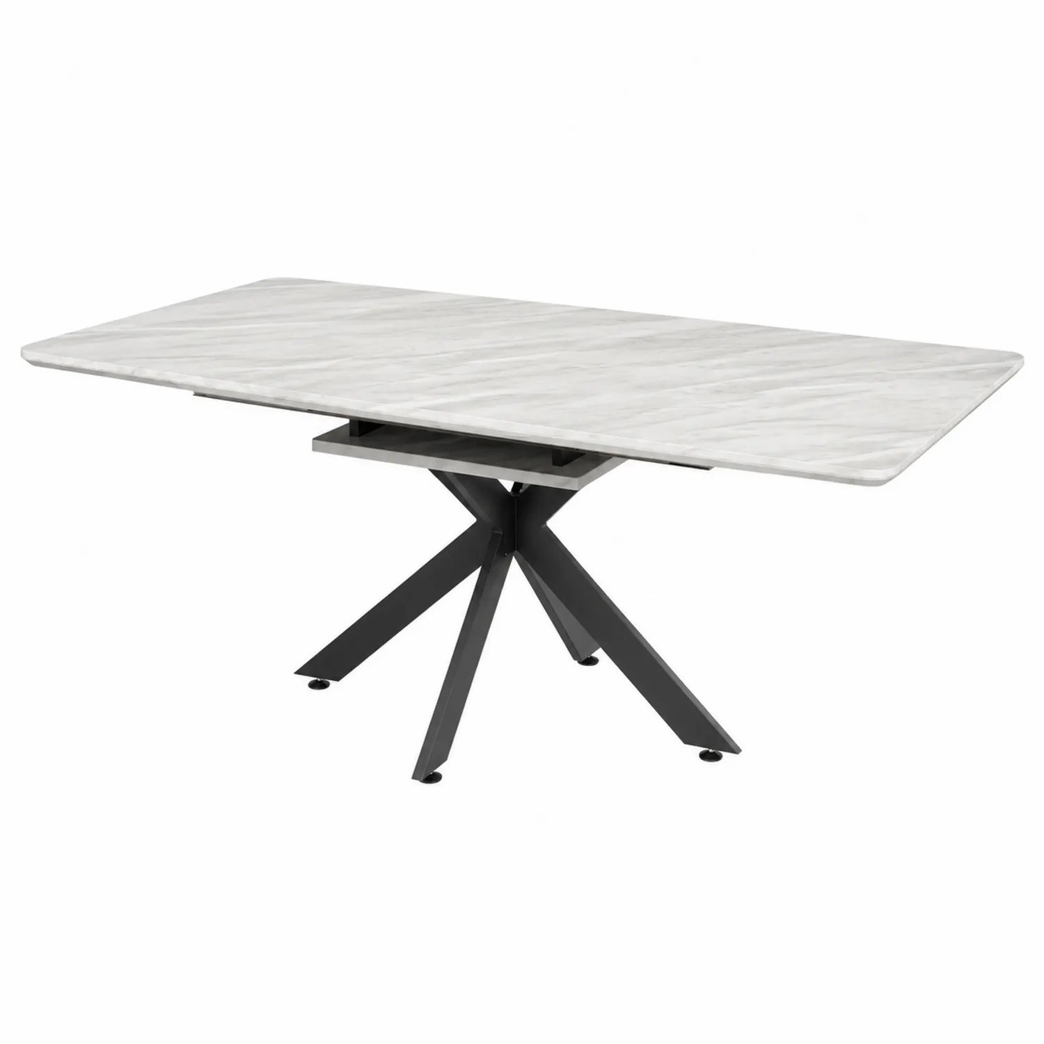 Table à manger extensible en marbre et métal 180x90 cm