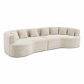 Canapé d'Angle Modulable en Velours Beige