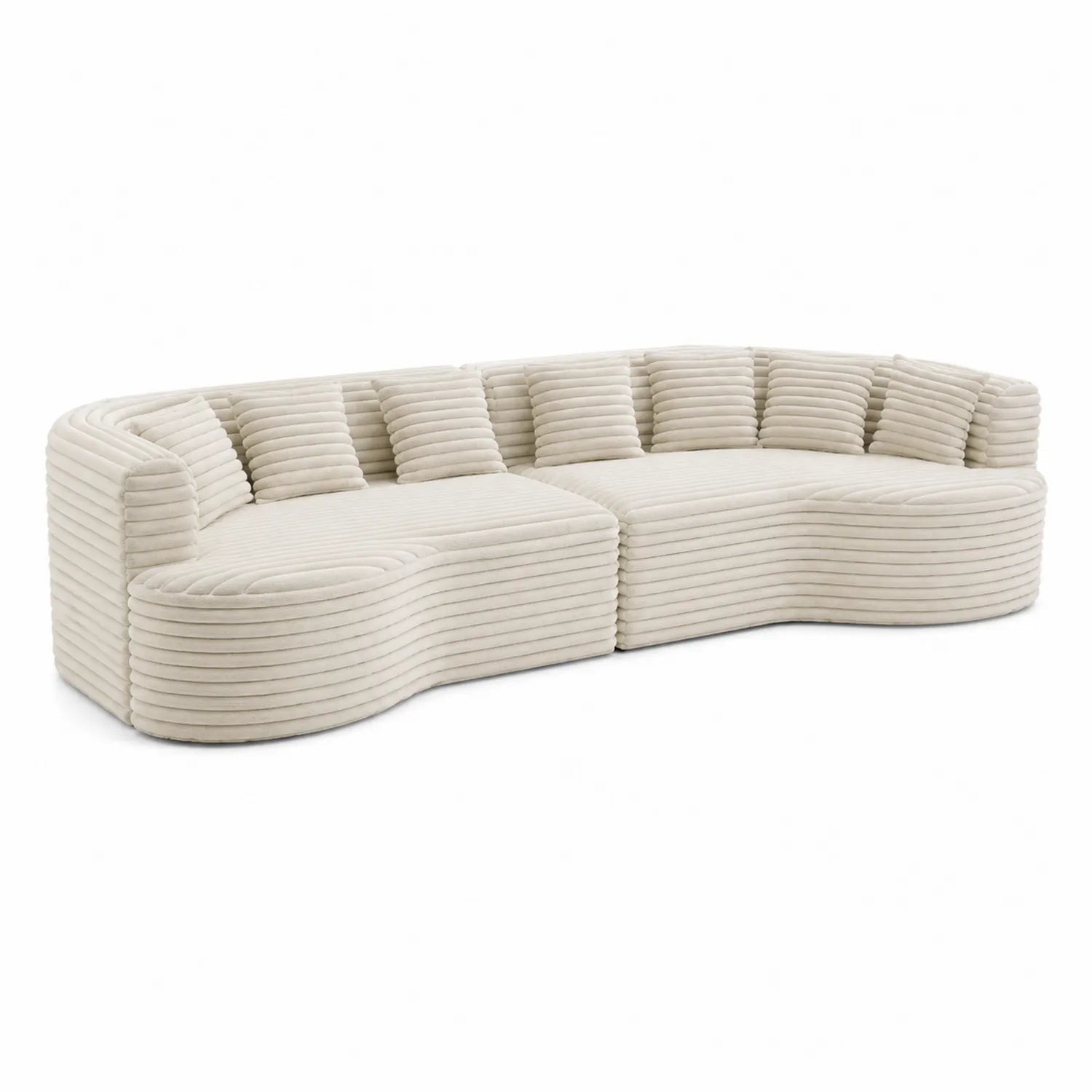 Canapé d'Angle Modulable en Velours Beige