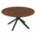 Table ronde en bois et métal noir 120 cm