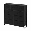 Commode en métal et tissu Noir 80x30x90 cm