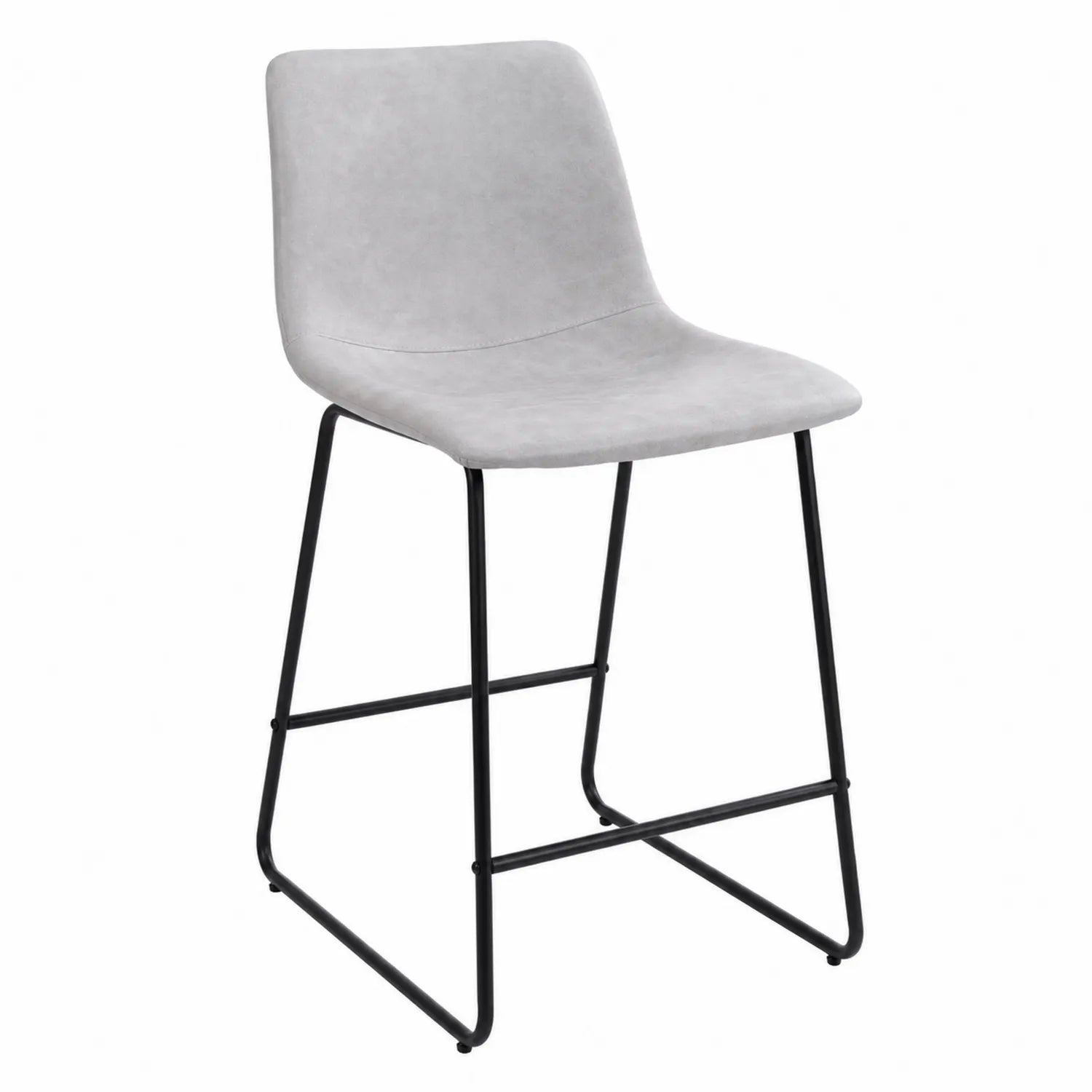 Tabouret de bar en microfibre et métal Gris